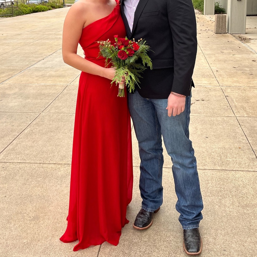 Off the shoulder Red Formal Dress